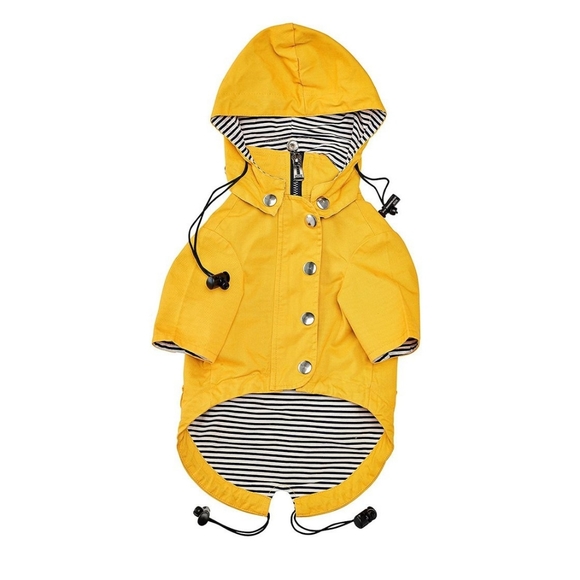 Willows Whiisper Other - New! Yellow Zip Up Dog Raincoat with Reflective Buttons, Pockets, H2O Resistant